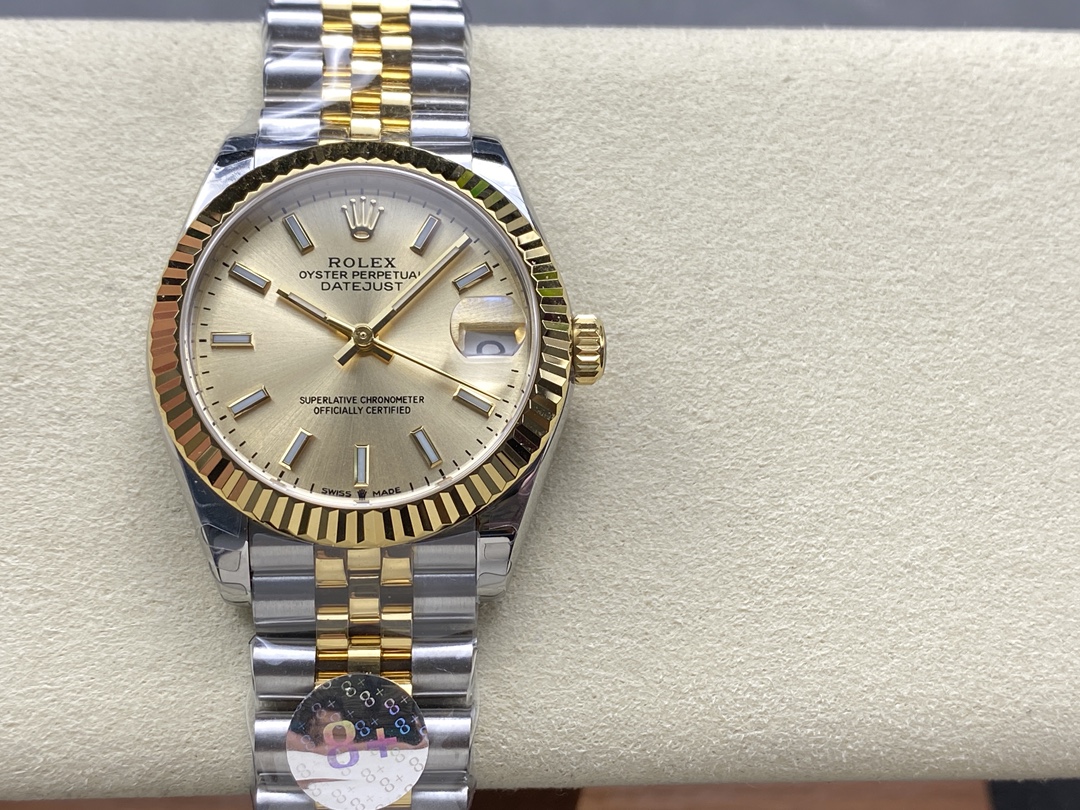 Rolex Datejust 36MM 126233 0015 Champagne Index Dial Fluted Bezel Unisex Replica Watch